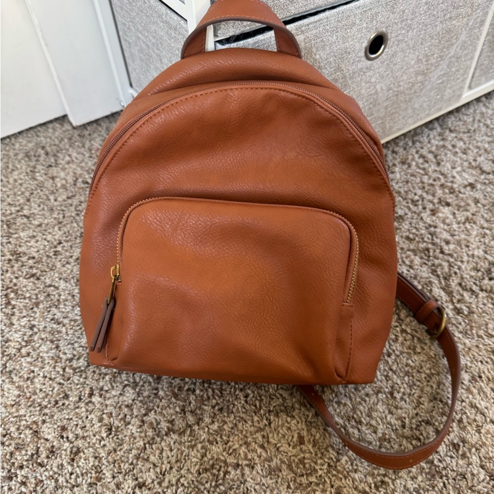 Universal Thread Brown Canvas Backpack Interior O… - image 1